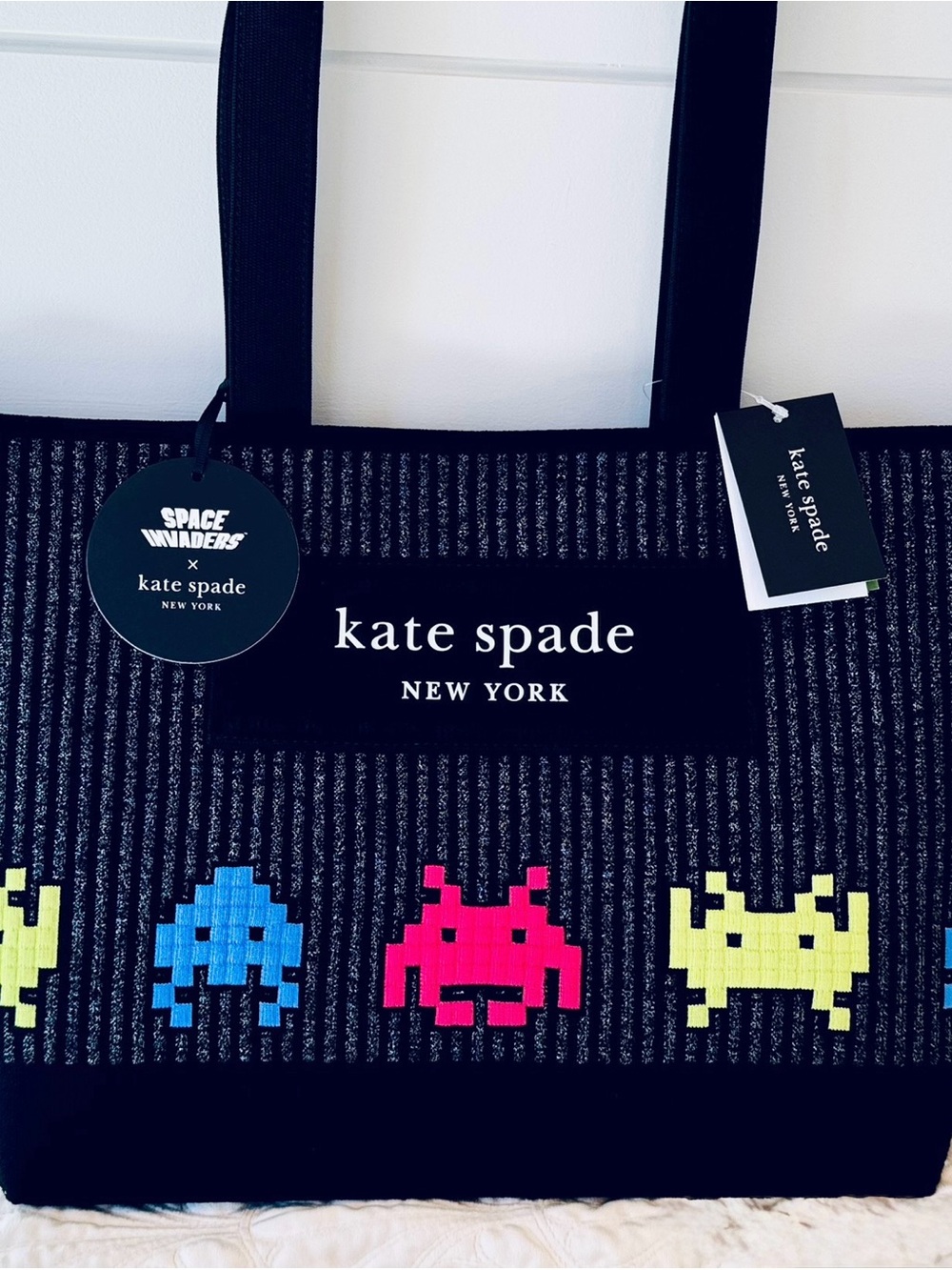 Kate Spade x Space Invaders tote playful retro archade nostalgia collectible NWT - Picture 5 of 10